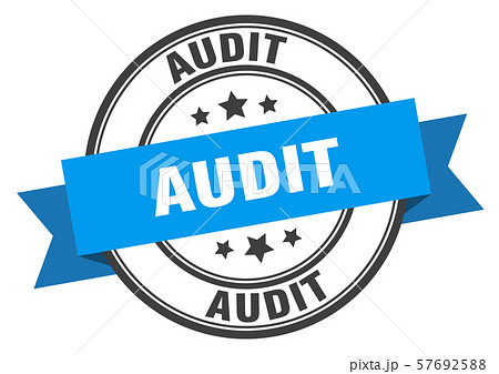 audit label. audit blue band sign. audit 57692588