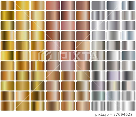 Set of Realistic silver, rose gold and golden Set of Realistic silver, rose gold and golden 57694628