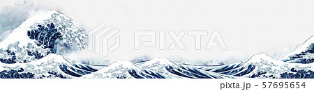 神奈川沖浪裏 水彩ロングバージョン 神奈川沖浪裏 水彩ロングバージョン 57695654