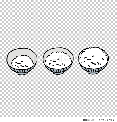 ごはん　少なめ　普通　大盛り　イラスト 57695755