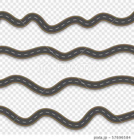 Roads with white stripes Roads with white stripes 57696584
