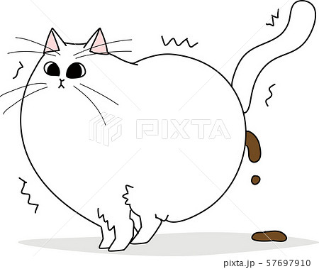便をしている猫のイラスト素材 便をしている猫のイラスト素材