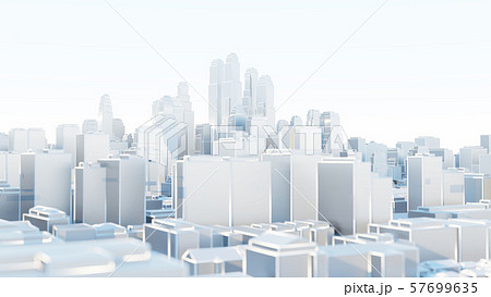 3d abstract modern city in sunny day 57699635