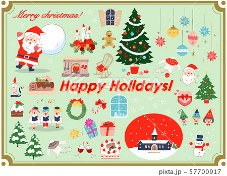 さまざまなクリスマスのイメージ セット さまざまなクリスマスのイメージ セット 57700917