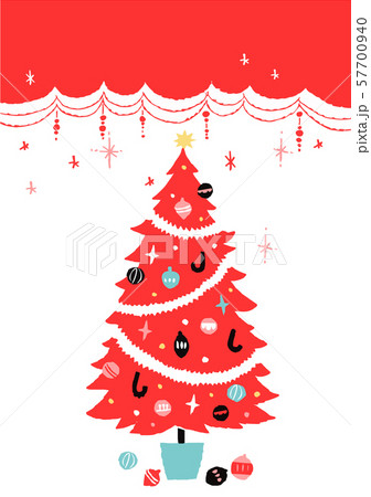 赤いクリスマスツリー2のイラスト素材