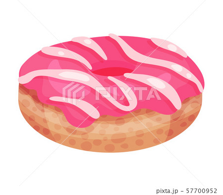 Donut with pink icing. Vector illustration on a white background. Donut with pink icing. Vector illustration on a white background. 57700952