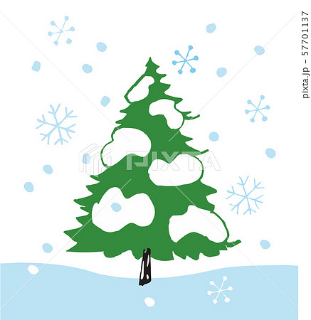 モミの木と雪のイラスト素材