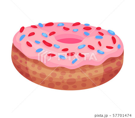 Donut with pink icing. Vector illustration on a white background. Donut with pink icing. Vector illustration on a white background. 57701474