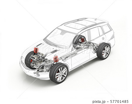Suv technical drawing showing undercarriage. 57701485