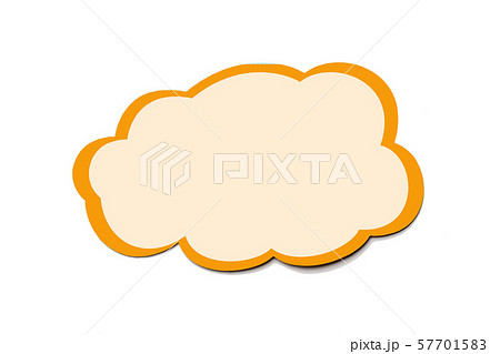Speech bubble as a cloud with orange border 57701583