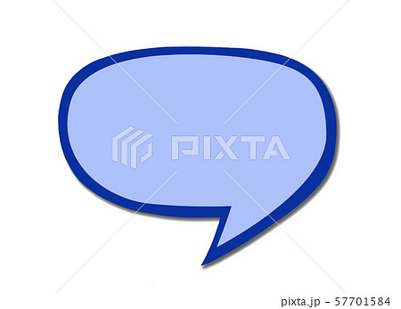 Speech bubble as a cloud with dark blue border 57701584