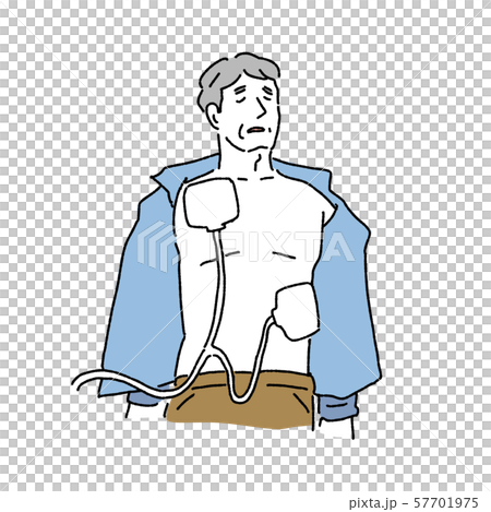 高齢男性　心臓マッサージ　イラスト 57701975