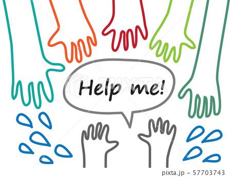 Child hand lines symboll rescue help support Child hand lines symboll rescue help support 57703743