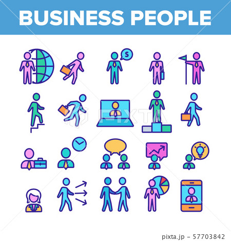 Business People Leader Collection Icons Color Set Vector Business People Leader Collection Icons Color Set Vector 57703842