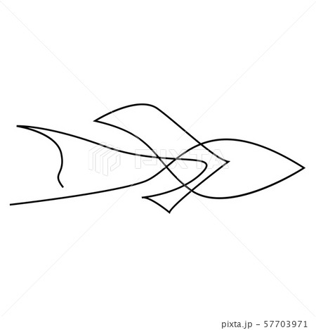 One line fish design silhouette. Logo design. Hand drawn minimalism style vector illustration. One line fish design silhouette. Logo design. Hand drawn minimalism style vector illustration. 57703971