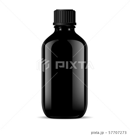 Black glass medical bottle isolated on white. Black glass medical bottle isolated on white. 57707273