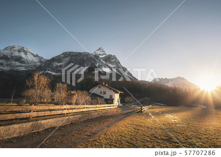 Winter alpine landscape in the Austrian alpine 57707286