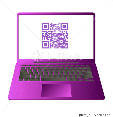 Abstract Laptop with Qr Code White Screen. Vector 57707377