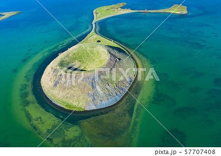Myvatn Lake landscape at North Iceland. Wiew from 57707408