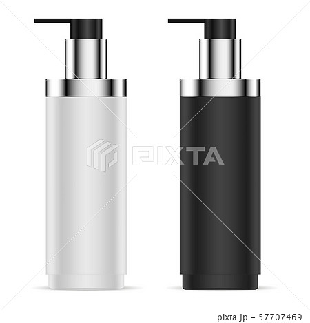 Pump Dispenser Bottle Black and White Set. Pump Dispenser Bottle Black and White Set. 57707469