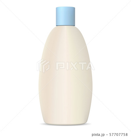 White Shampoo Bottle. Plastic Cosmetic Container. White Shampoo Bottle. Plastic Cosmetic Container. 57707758