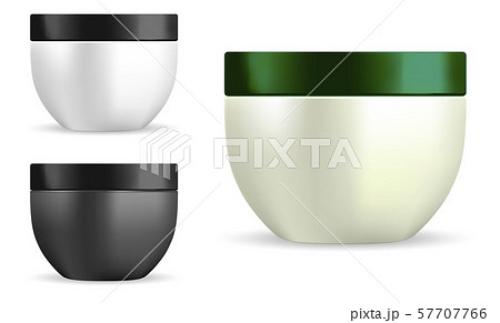 Cream Jar. Cosmetic Container Blank. Vector Set. 57707766