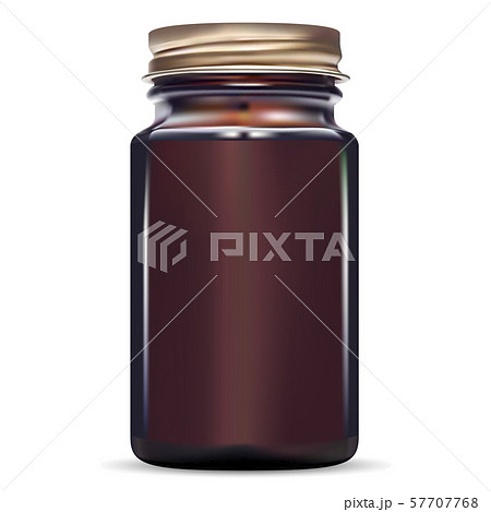 Brown Bottle. Amber Glass Fish Cod Medical Jar. 57707768