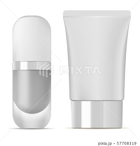Cosmetic Tube and Foundation Bottle. White Package Cosmetic Tube and Foundation Bottle. White Package 57708319