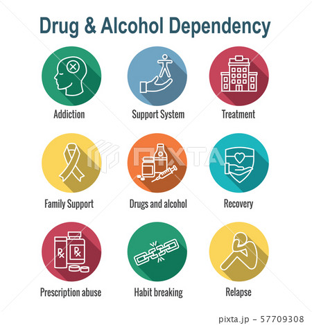 Drug & Alcohol Dependency Icon Set - support, 57709308