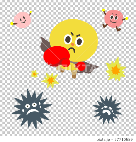 ウイルスを撃退する　キャラクターイラストセット 57710689