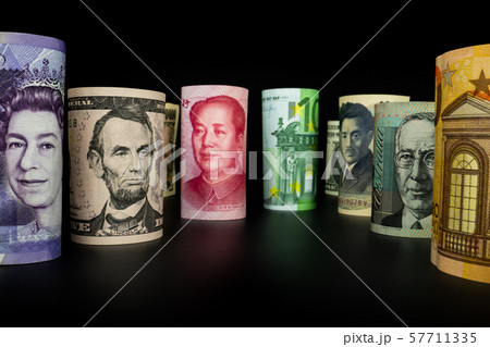 International money exchange. Foreign currency. International money exchange. Foreign currency. 57711335