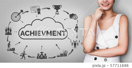 Achievement and Business Goal Success Concept. Achievement and Business Goal Success Concept. 57711686