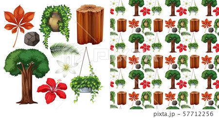 Seamless background design with isolated objects 57712256