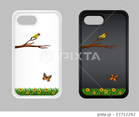 Graphic design on mobile phone case with bird and 57712262