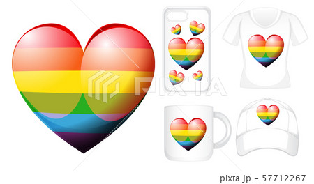 Graphic design on different products with rainbow 57712267