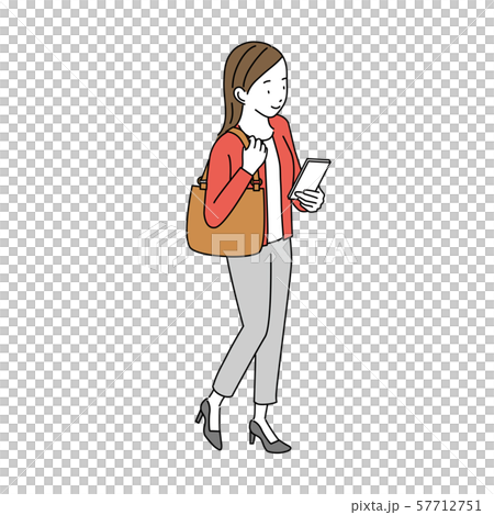 Woman with smartphone isometric illustration 57712751