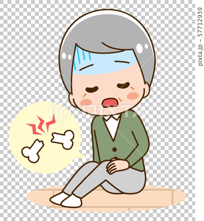 膝蓋痛苦資深年長人例證 57712939