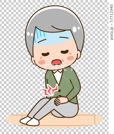 Knee pain senior elderly man illustration Knee pain senior elderly man illustration 57712940