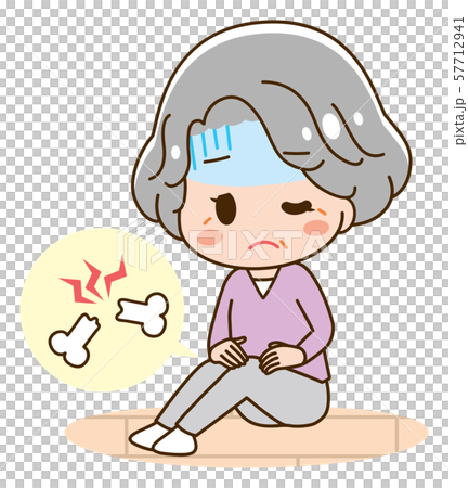 Knee pain senior elderly woman illustration Knee pain senior elderly woman illustration 57712941