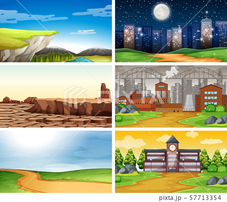 Set of scenes in nature setting Set of scenes in nature setting 57713354