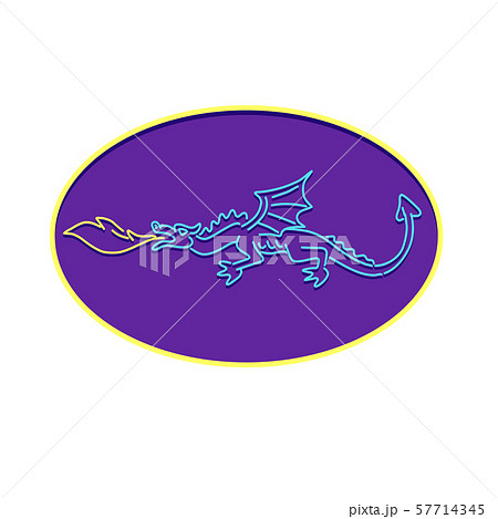 Medieval Dragon Breathing Fire Neon Medieval Dragon Breathing Fire Neon 57714345