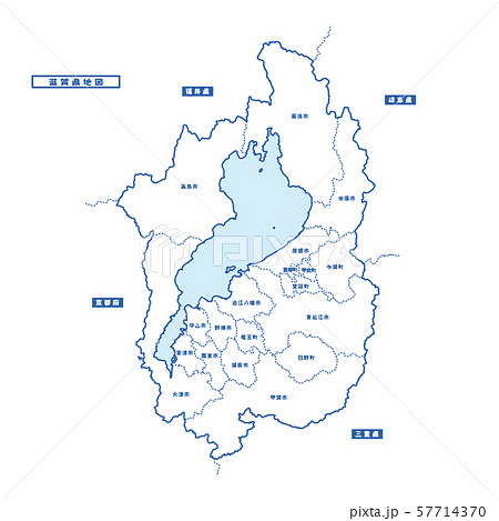 滋賀県地図 シンプル白地図 市区町村
