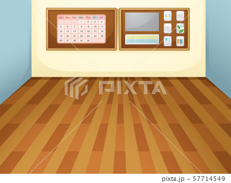 Empty interior classroom scene 57714549