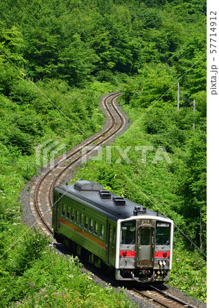 常紋峠を下る列車 57714912