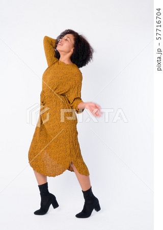 Full body shot of young beautiful African woman 57716704