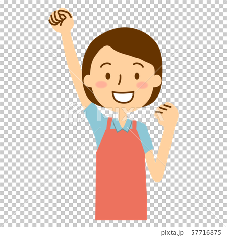 Apron polo shirt woman guts pose pink light blue 57716875