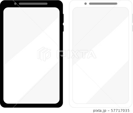 スマートフォン 白黒2カラー 正面素材のイラスト素材 57717035 Pixta