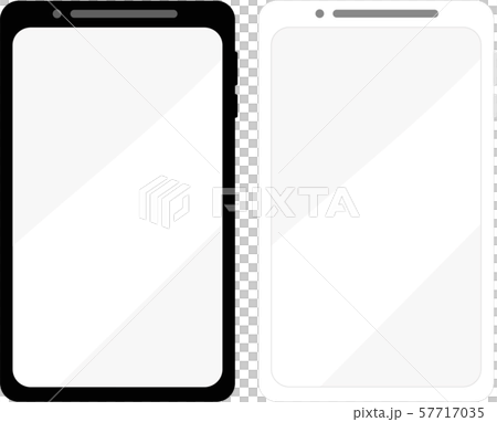 スマートフォン 白黒2カラー 正面素材のイラスト素材 57717035 Pixta