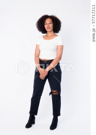 Full body shot of young beautiful African woman Full body shot of young beautiful African woman 57717211