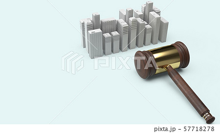 The Building and justice hammer image for property law concept 3d rendering. 57718278